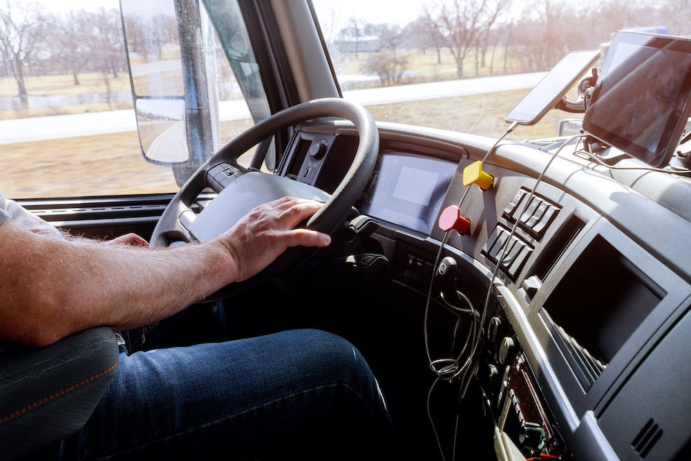 person driving truck