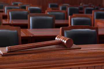 gavel in courtroom