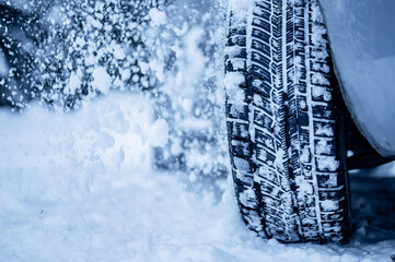 car tire in snow
