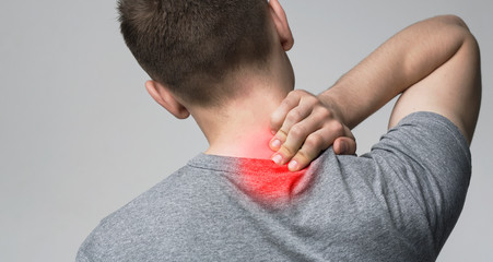 man with neck pain