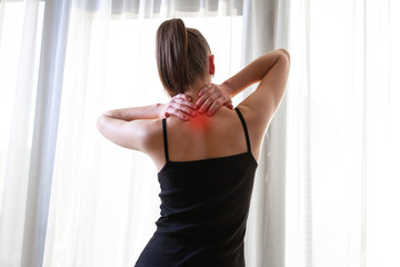 woman with neck pain