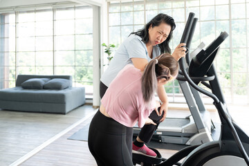 woman injured on treadmill at gym
