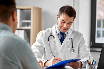 doctor and man at medical appointment